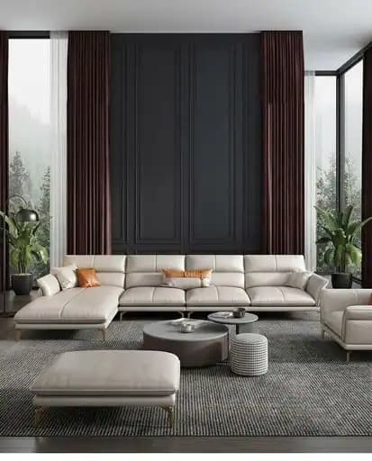 The Aurum Contemporary Leather Sofa